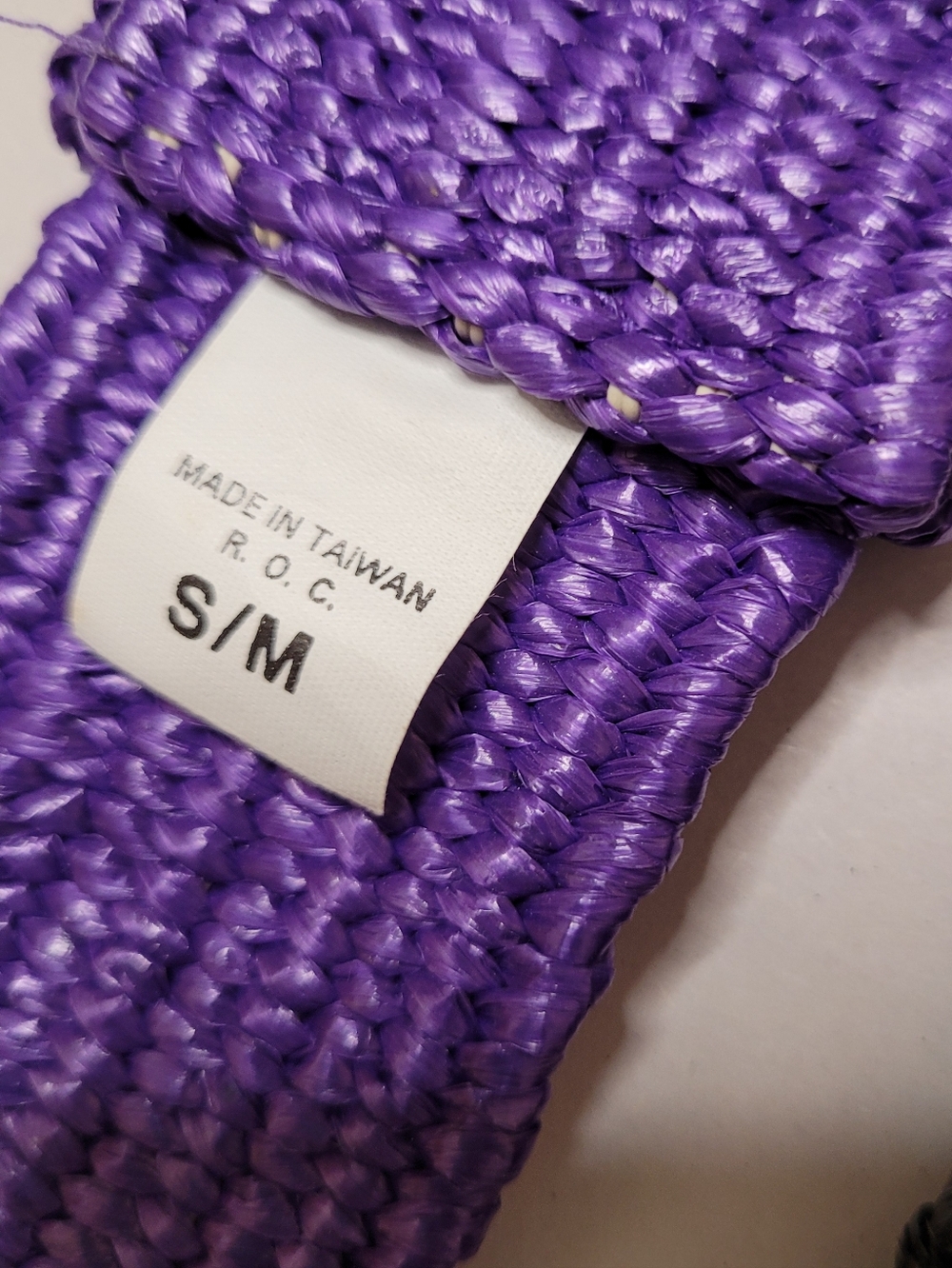 Vintage 80s Belts Purple Black Woven Stretch Size Small - Picture 8 of 8